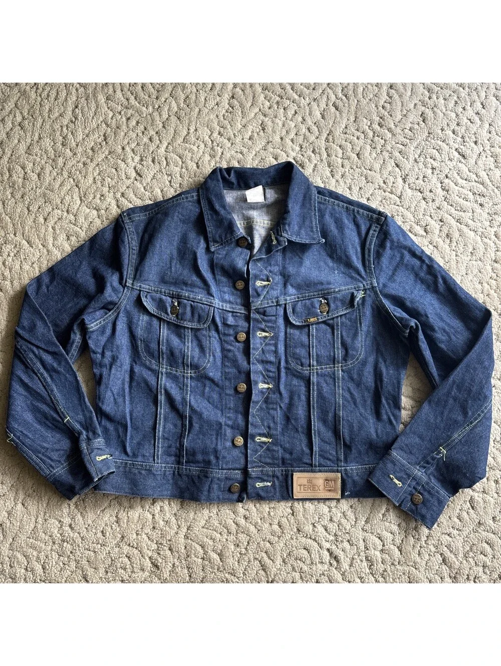 Vintage Lee Denim Terex GM Jacket Made In USA Sanforized PATD-153438 Size 44 R